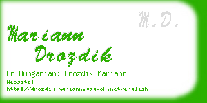 mariann drozdik business card